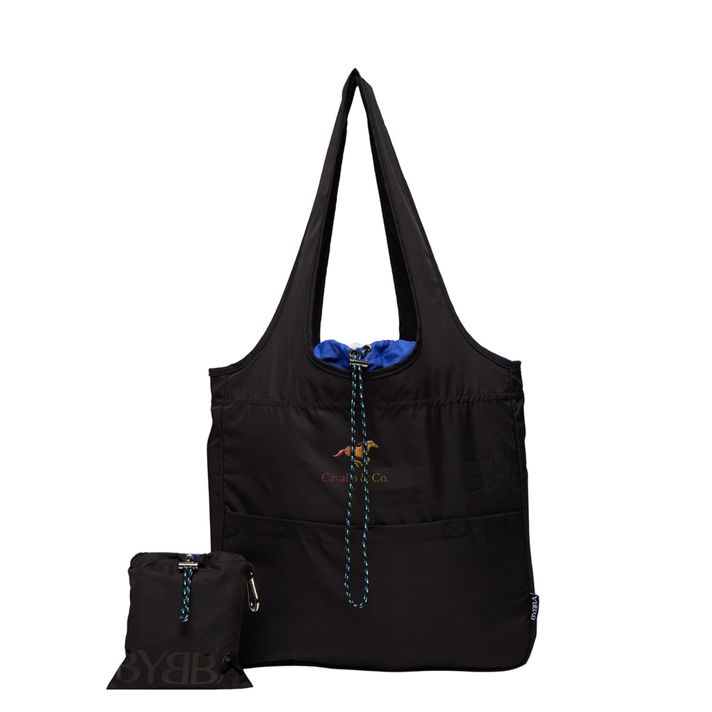 Balos Tote Bag by BYBBA - Black with Cobalt - Embroidery