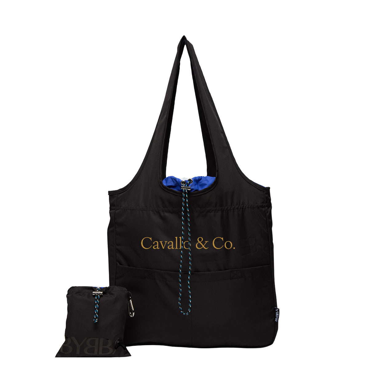 Balos Tote Bag by BYBBA - Black with Cobalt - Silk Screen