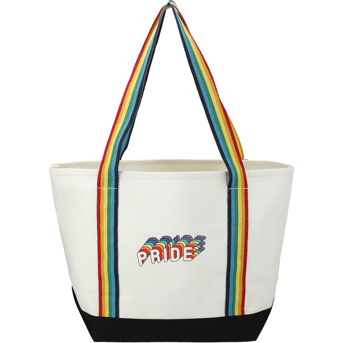 Baltic Heavyweight Canvas Tote, 18 oz Embroidery - Rainbow - Back