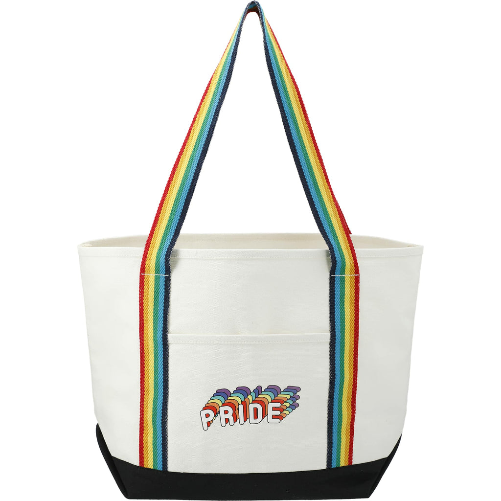 Baltic Heavyweight Canvas Tote, 18 oz Embroidery - Rainbow - Front