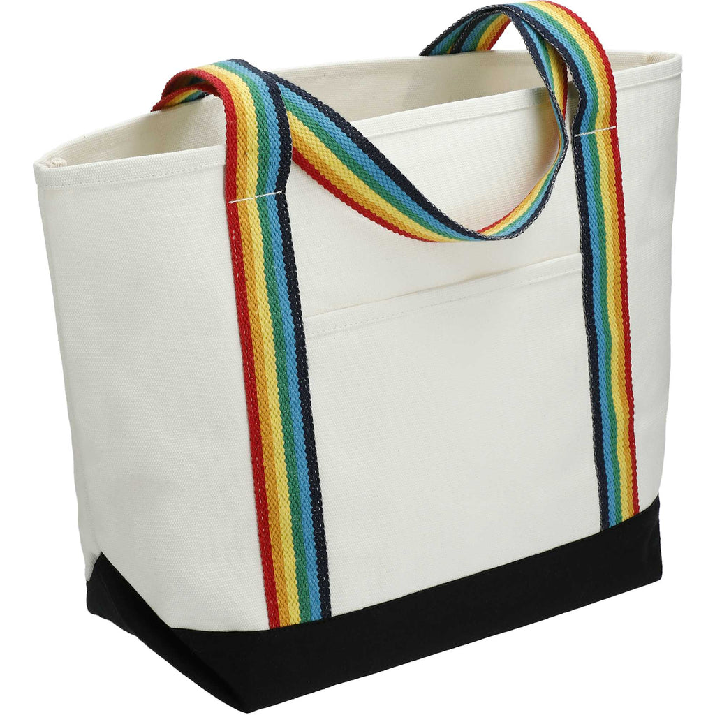 Baltic Heavyweight Canvas Tote, 18 oz Embroidery - Rainbow - Right Angle 2