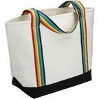 Baltic Heavyweight Canvas Tote, 18 oz Embroidery - Rainbow - Right Angle 2