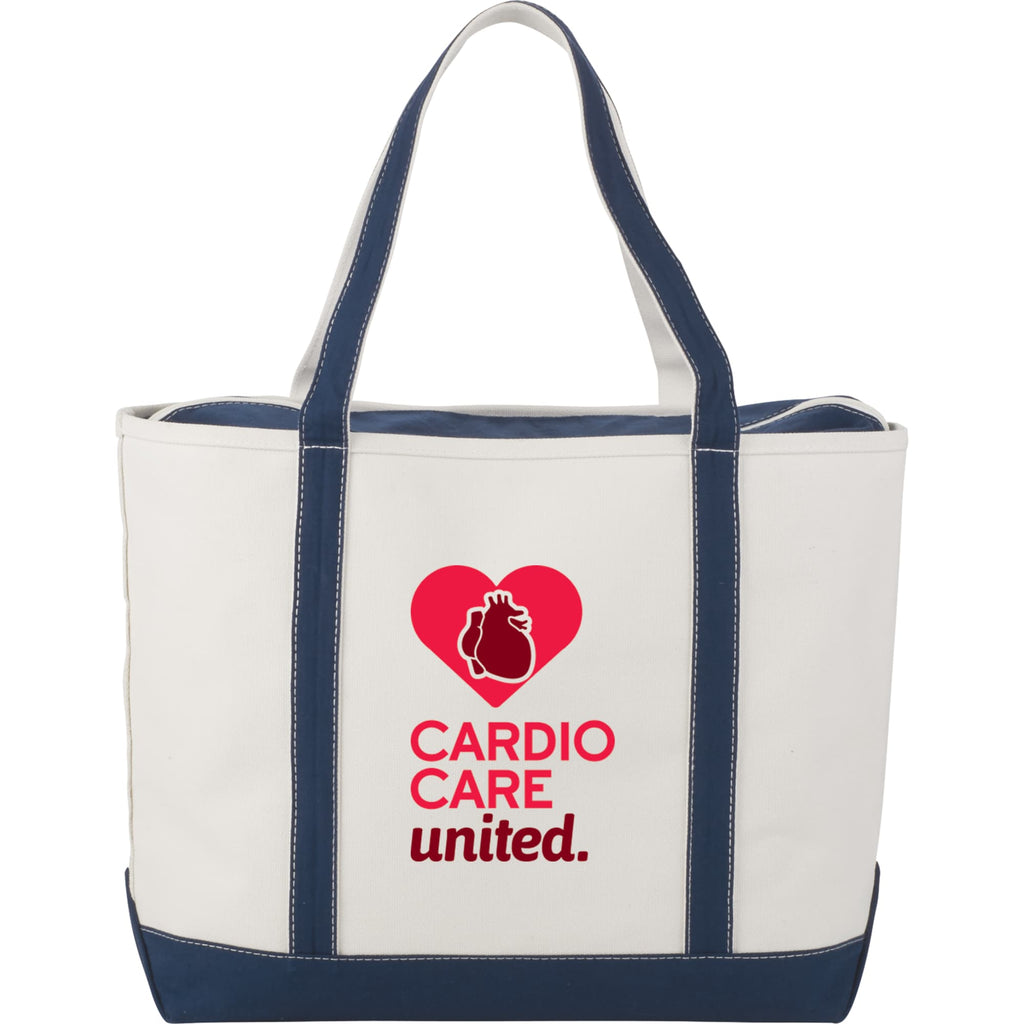 Baltic Tall Zippered Canvas Tote, 24 oz - Navy - Front 2