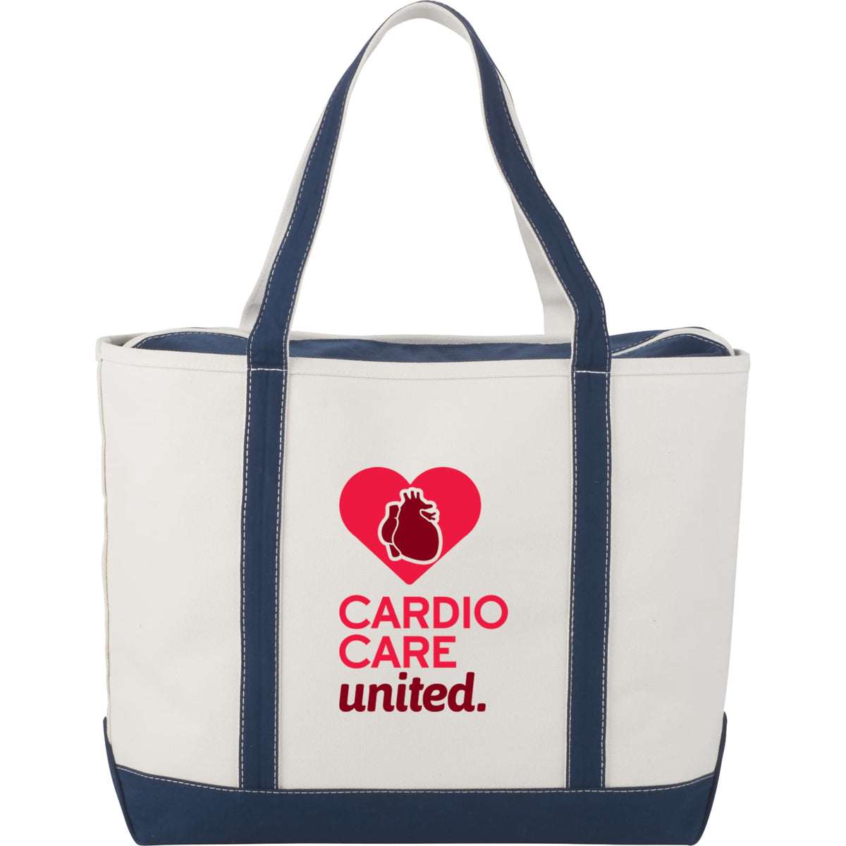 Baltic Tall Zippered Canvas Tote, 24 oz - Navy - Front 2