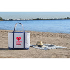 Baltic Tall Zippered Canvas Tote, 24 oz - Navy - Front