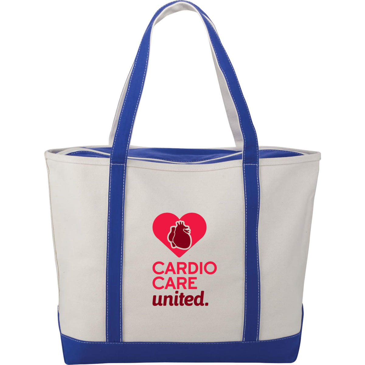 Baltic Tall Zippered Canvas Tote, 24 oz - Royal - Front