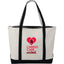 Baltic Tall Zippered Canvas Tote, 24 oz Transfer - Black - Front