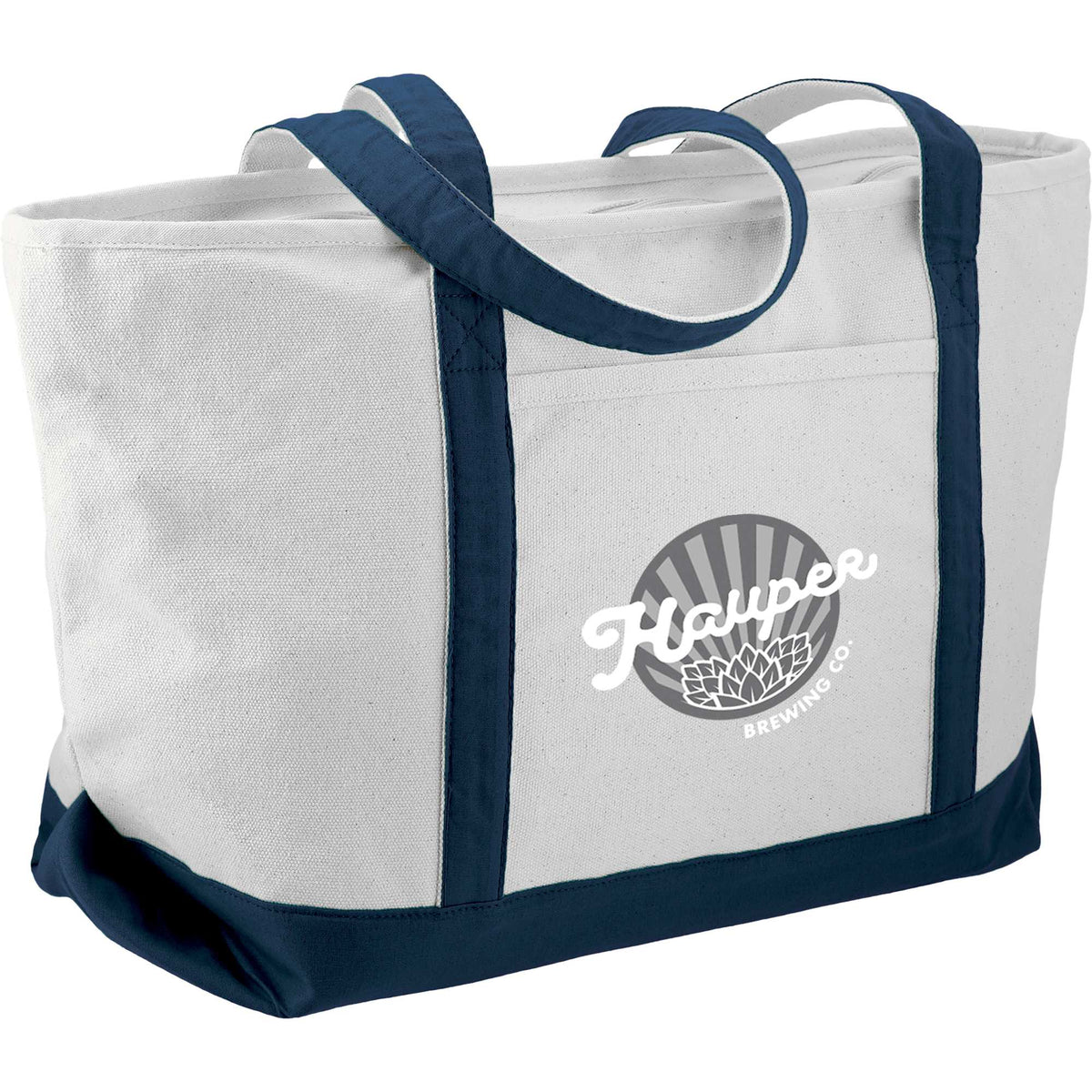 Baltic Zippered Canvas Tote, 18 oz Transfer - Blue - Photo