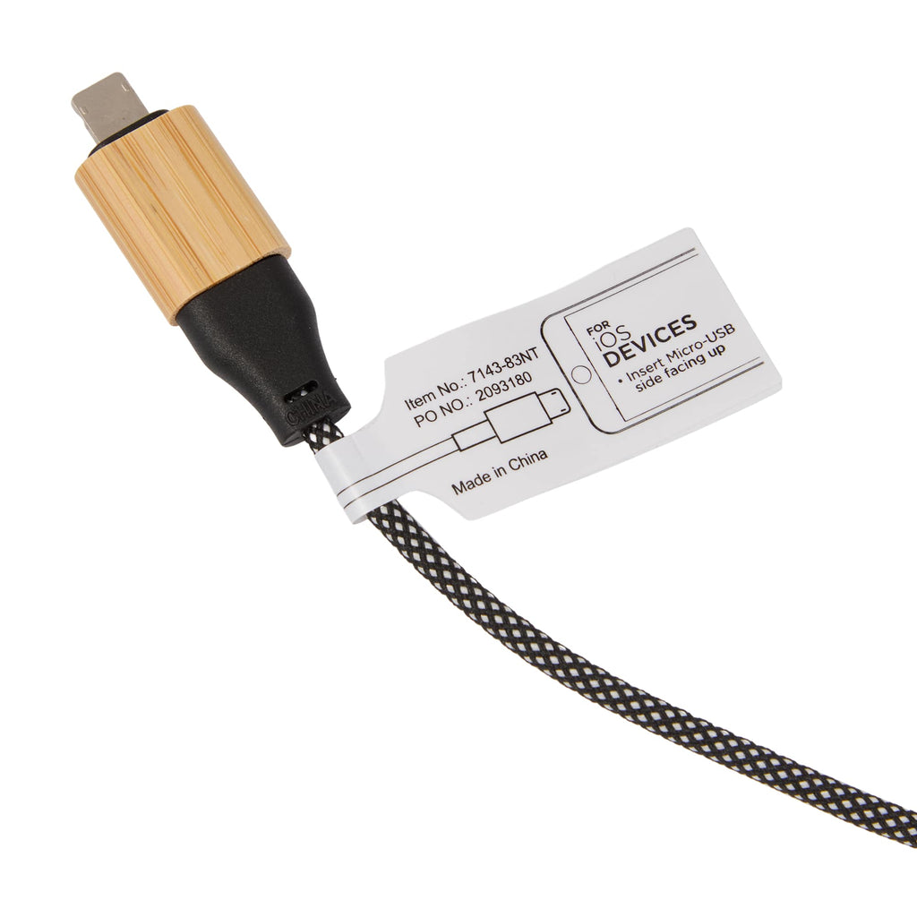 Bamboo 5-in-1 Laptop Charging Cable, 100W - Natural - Detail 2