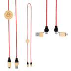 Bamboo and Recycled PET Fast Charging Cable, 60W - Laser Engraving