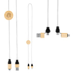 Bamboo and Recycled PET Fast Charging Cable, 60W - Laser Engraving