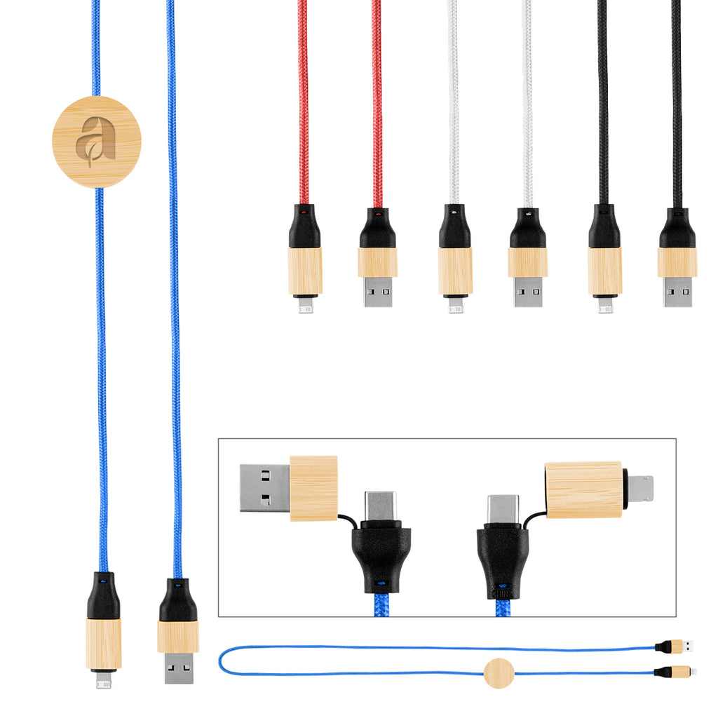 Bamboo and Recycled PET Fast Charging Cable, 60W