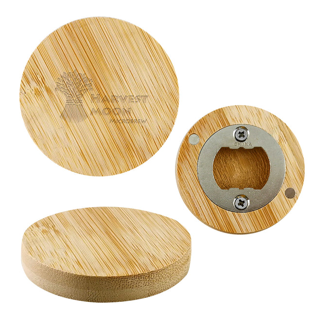 Bamboo Bottle Opener with Magnet