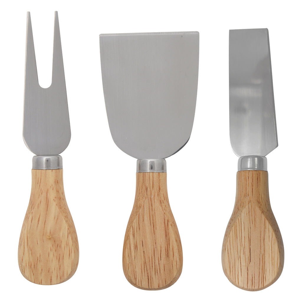 Bamboo Cheese Server Kit, Three Piece - Woodtone - Utensils