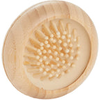Bamboo Compact Mirror with Pop-Out Hairbrush Full Color - Natural - Right Side 2