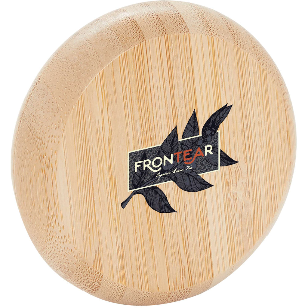 Bamboo Compact Mirror with Pop-Out Hairbrush Full Color - Natural - Right Side