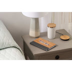 Bamboo Cover Journal with Recycled Leather Accent, 5.5 x 8.5 Inches - Natural - Bedside