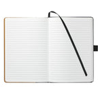 Bamboo Cover Journal with Recycled Leather Accent, 5.5 x 8.5 Inches - Natural - Front 2