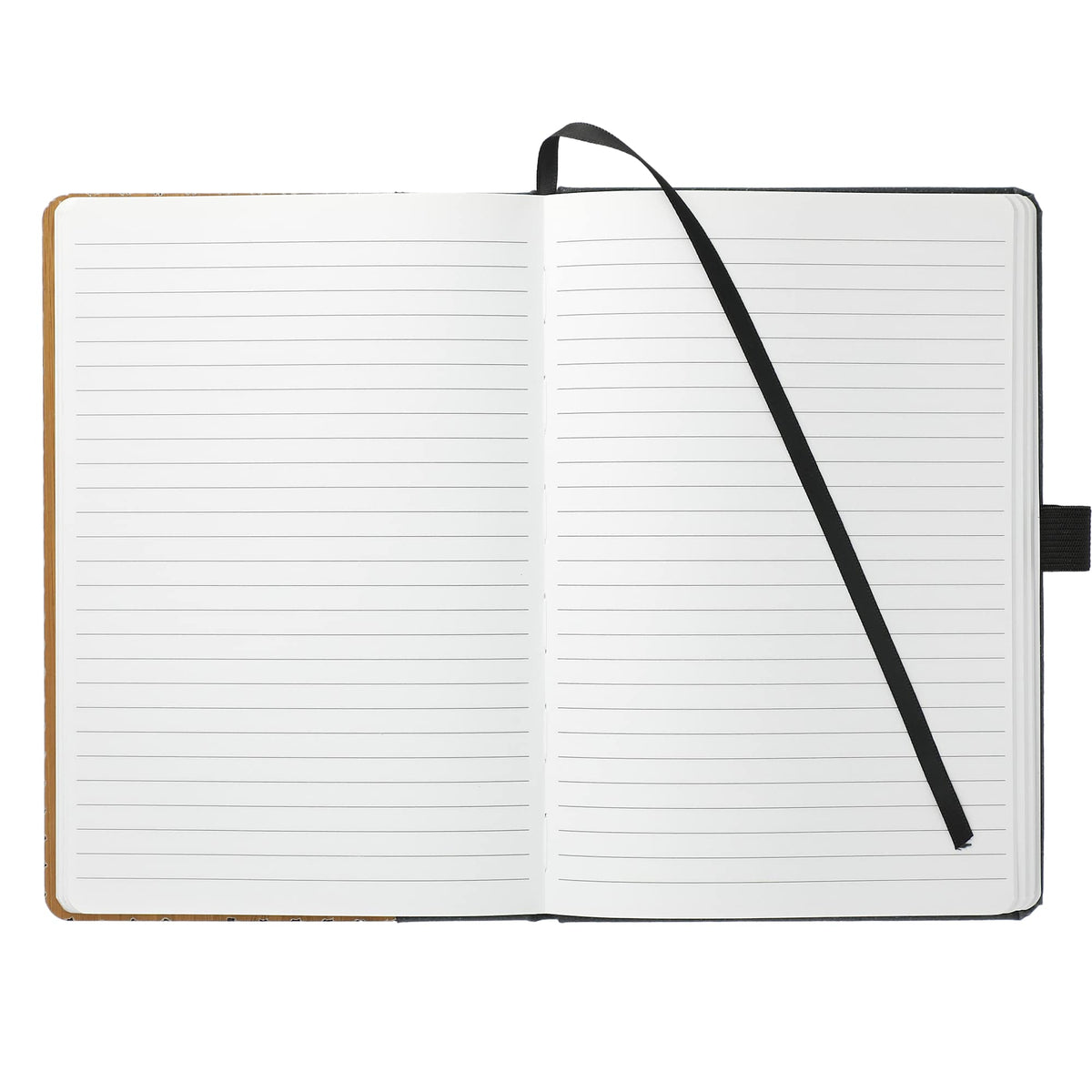 Bamboo Cover Journal with Recycled Leather Accent, 5.5 x 8.5 Inches - Natural - Front 2