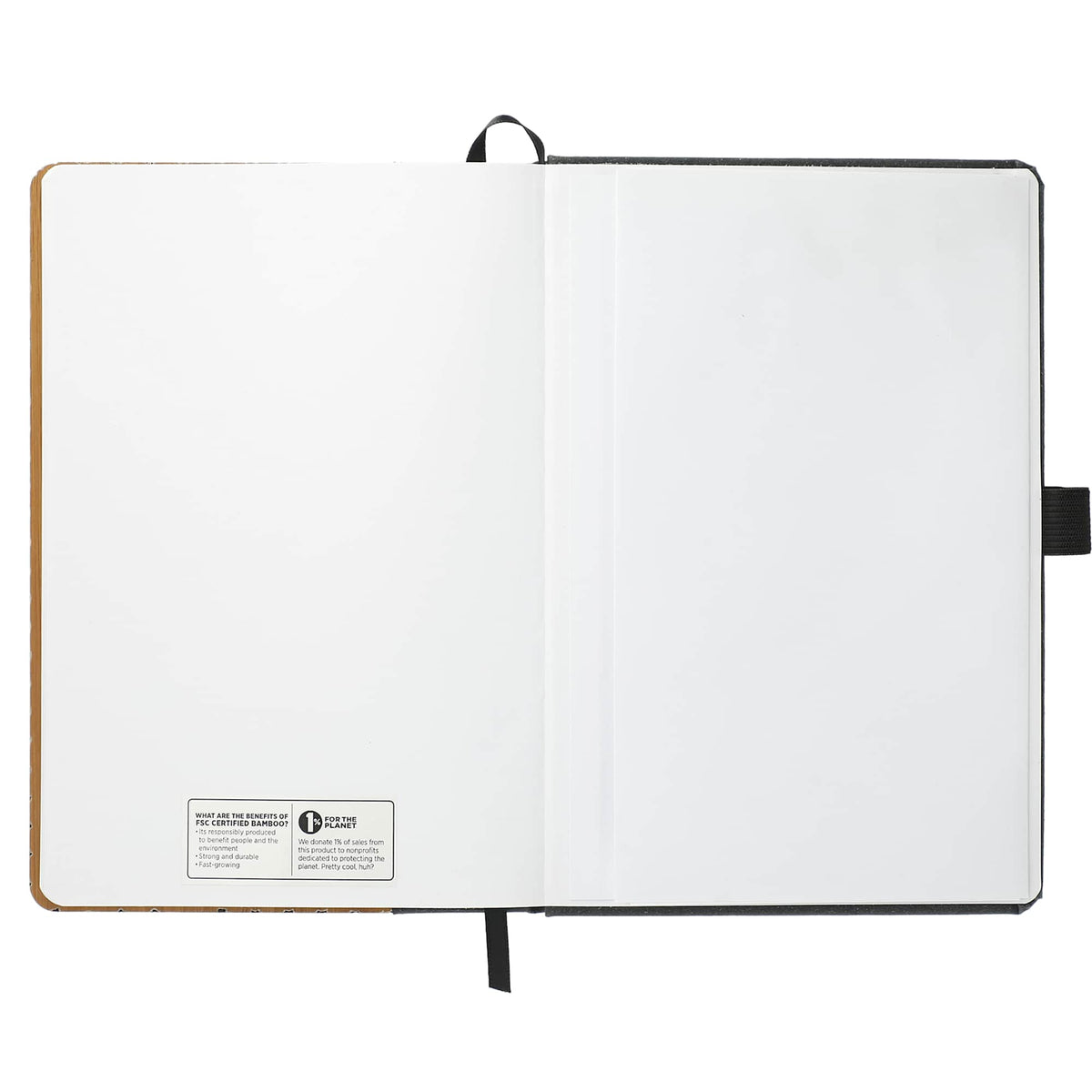Bamboo Cover Journal with Recycled Leather Accent, 5.5 x 8.5 Inches - Natural - Front 3