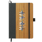 Bamboo Cover Journal with Recycled Leather Accent, 5.5 x 8.5 Inches - Natural - Front