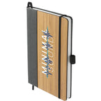 Bamboo Cover Journal with Recycled Leather Accent, 5.5 x 8.5 Inches - Natural - Left Angle