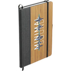 Bamboo Cover Journal with Recycled Leather Accent, 5.5 x 8.5 Inches - Natural - Right Angle