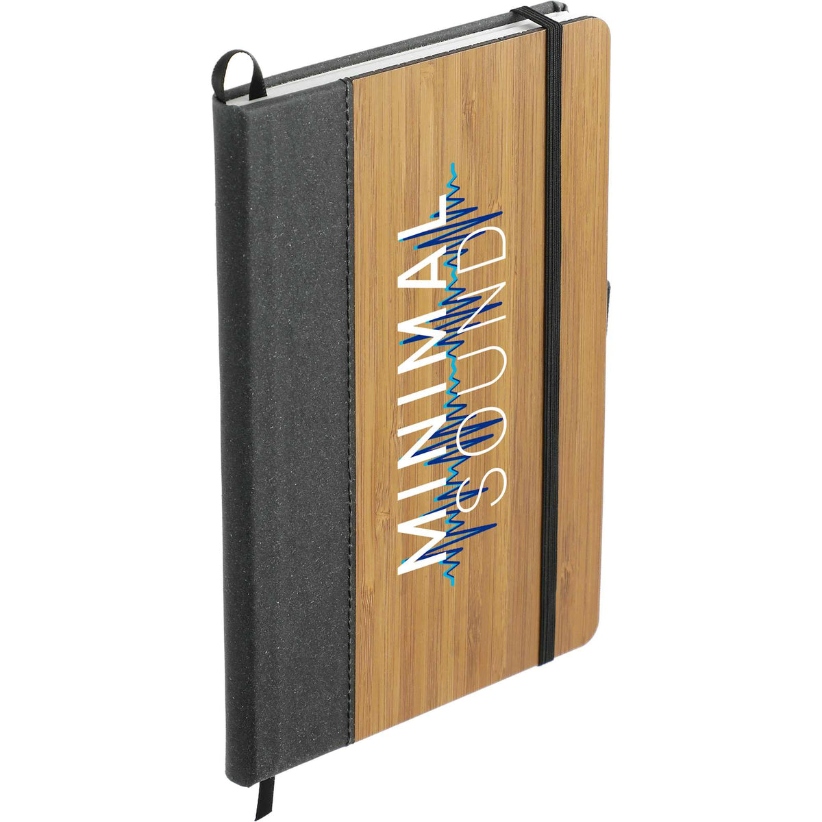 Bamboo Cover Journal with Recycled Leather Accent, 5.5 x 8.5 Inches - Natural - Right Angle