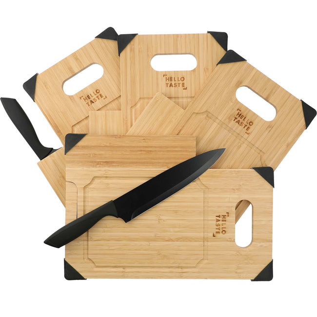 Bamboo Cutting Board with Built-In Carving Knife Laser Engraving
