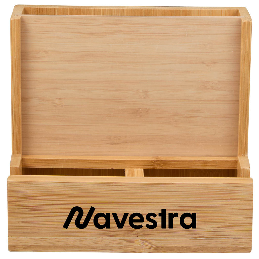 Bamboo Desk Organizer with Photo Frame - Natural - Front