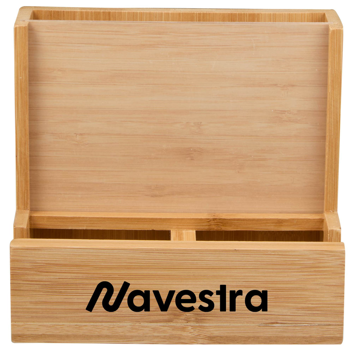 Bamboo Desk Organizer with Photo Frame - Natural - Front