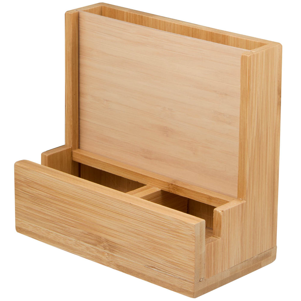 Bamboo Desk Organizer with Photo Frame - Natural - Left Angle
