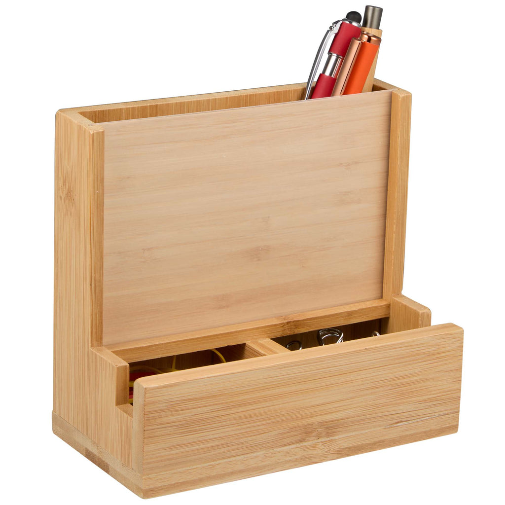 Bamboo Desk Organizer with Photo Frame - Natural - Right Angle 2