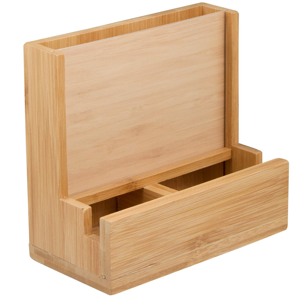 Bamboo Desk Organizer with Photo Frame - Natural - Right Angle 4