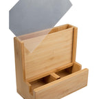 Bamboo Desk Organizer with Photo Frame - Natural - Right Angle 6