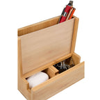 Bamboo Desk Organizer with Photo Frame - Natural - Right Angle Detail