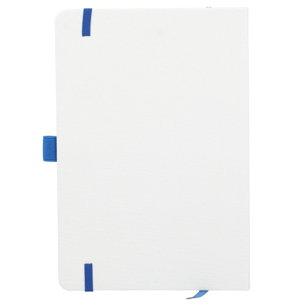 Bamboo Fiber Fabric Notebook, 5.5 x 8.5 Inches Full Color - Blue - Back