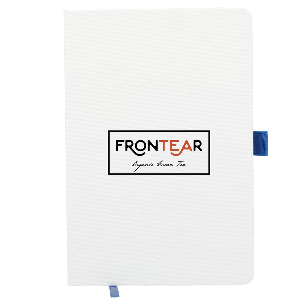 Bamboo Fiber Fabric Notebook, 5.5 x 8.5 Inches Full Color - Blue - Front