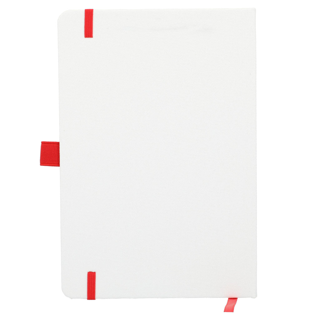 Bamboo Fiber Fabric Notebook, 5.5 x 8.5 Inches Full Color - Red - Back