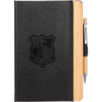 Bamboo Fiber Journal with Bamboo Detail, 5.5 x 8.5 Inches Debossing - Black - Front