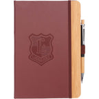 Bamboo Fiber Journal with Bamboo Detail, 5.5 x 8.5 Inches Debossing - Terra Cotta - Front