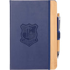 Bamboo Fiber Journal with Bamboo Detail, 5.5 x 8.5 Inches - Navy - Front