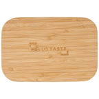Bamboo Fiber Lunch Box with Built-In Cutting Board Laser Engraving - Beige - Front 2