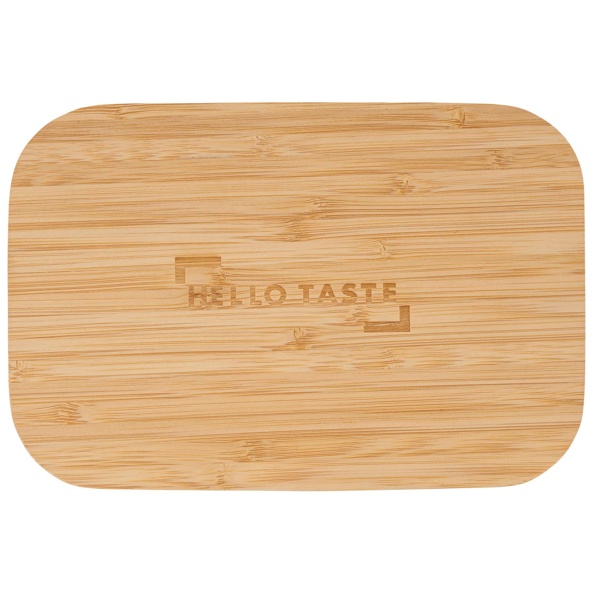Bamboo Fiber Lunch Box with Built-In Cutting Board Laser Engraving - Beige - Front 2