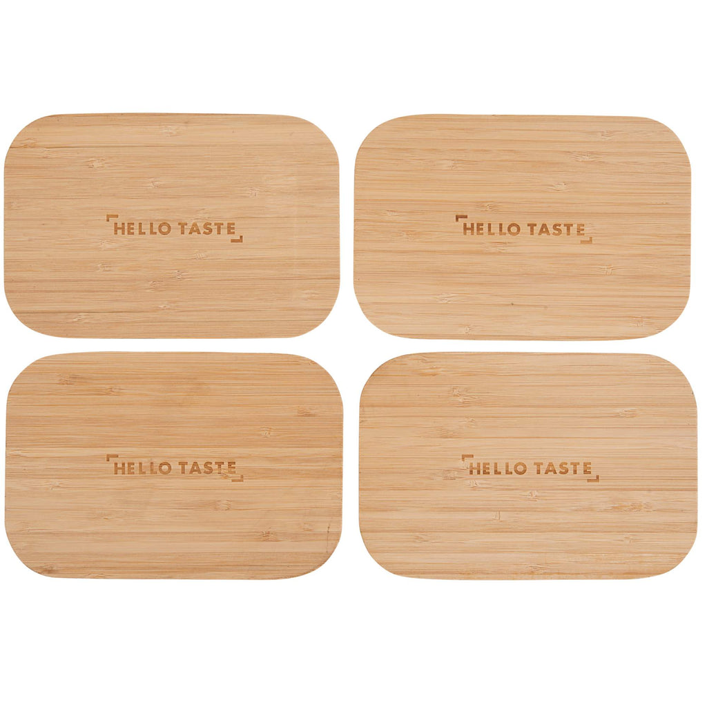 Bamboo Fiber Lunch Box with Built-In Cutting Board Laser Engraving - Beige - Top