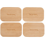 Bamboo Fiber Lunch Box with Built-In Cutting Board Laser Engraving - Beige - Top