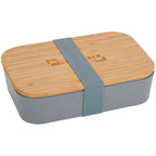 Bamboo Fiber Lunch Box with Built-In Cutting Board Laser Engraving - Gray - Photo