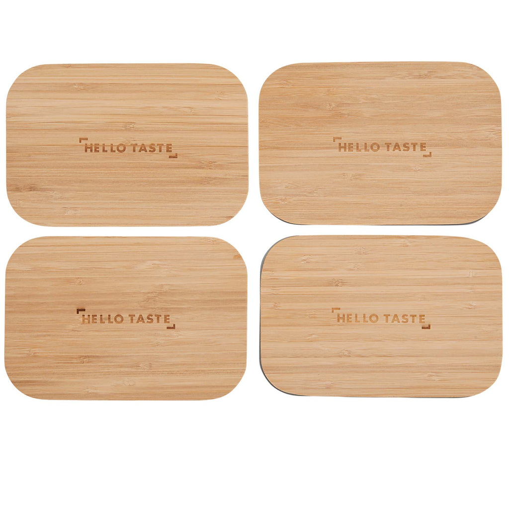 Bamboo Fiber Lunch Box with Built-In Cutting Board Laser Engraving - Gray - Top