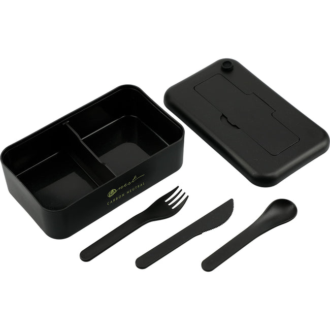 Bamboo Fiber Lunch Box with Utensil Set and Divider