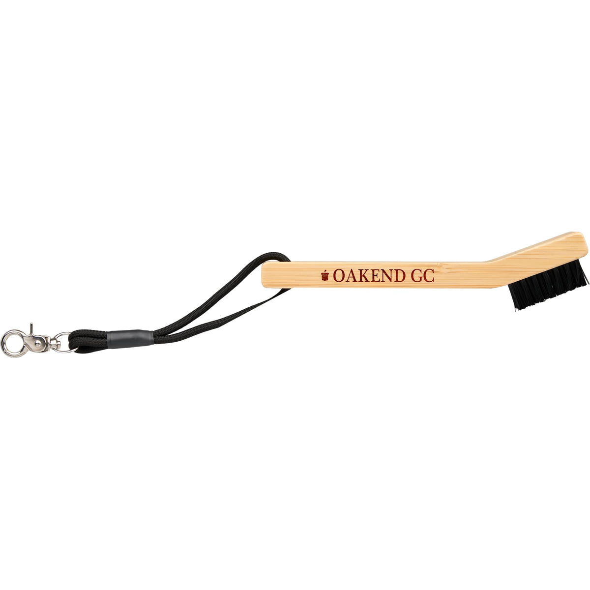 Bamboo Golf Club Brush with Clip Full Color - Natural - Front